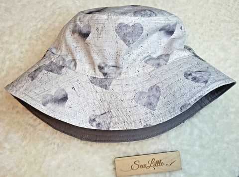 21" Silver Heart Bucket Hat