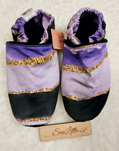 Purple and Gold - Size 2 Youth Slippers