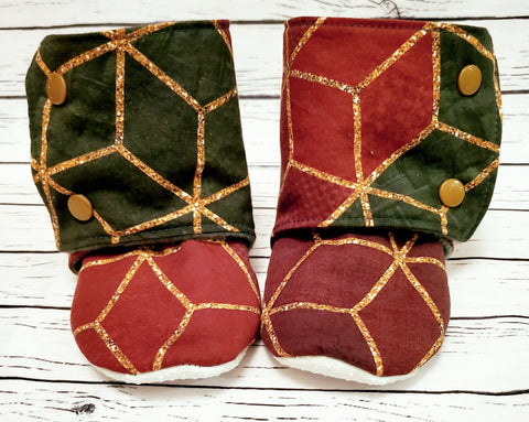 Festive Geo - Size 8 toddler, 18 to 24 month booties