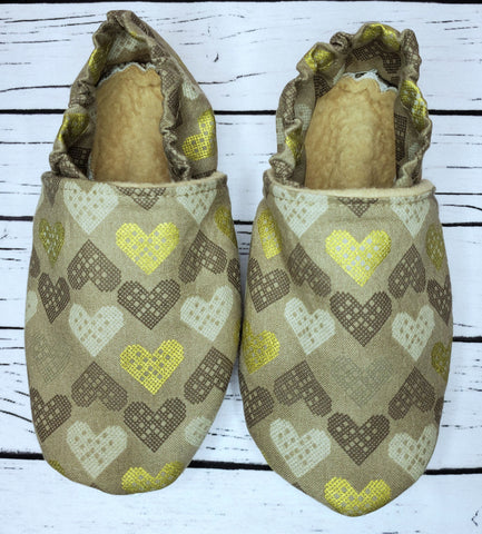 Gold Heart - Size 9 Toddler Slippers
