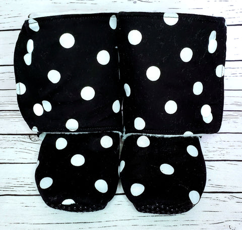 Black and White Dot - Size 12 Toddler Booties