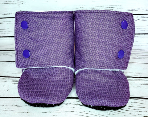 Purple Basket Weave - Size 6.5 toddler, 12 to 18 month booties