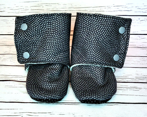 Charcoal Shimmer Dot - Size 8 toddler, 18 to 24 month booties