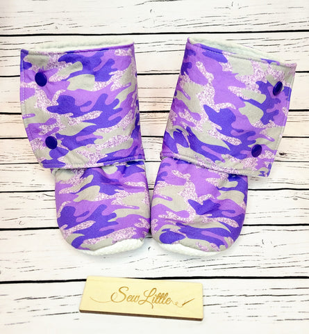 Purple Camo Glitter - Size 12 Toddler Booties