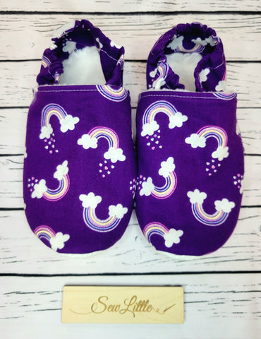 Purple Rainbow Shimmer - Size 12 Toddler Slippers
