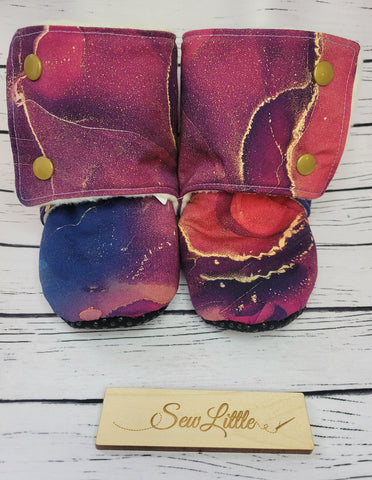 Gold Marble - Size 8 toddler, 18 to 24 month booties