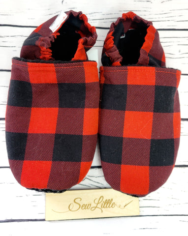 Red Buffalo Plaid - Size 11 Toddler Slippers