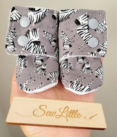Zebra - Size 1 baby, 0 to 3 month booties