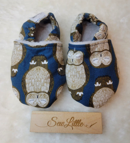 Owl - Size 5 baby, 9 to 12 month slippers