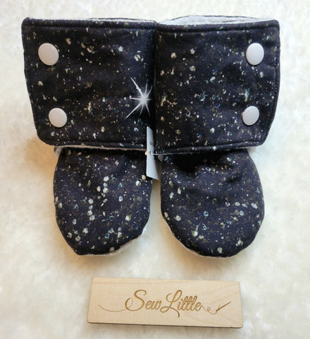 Black Speck - Size 5 baby, 9 to 12 month booties