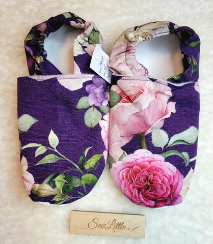 Women’s size 9,  10 inch slippers - Purple Floral